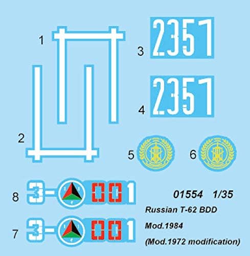 Trumpeter 1554 Modellbausatz Russian T-62 BDD Mod. 1984