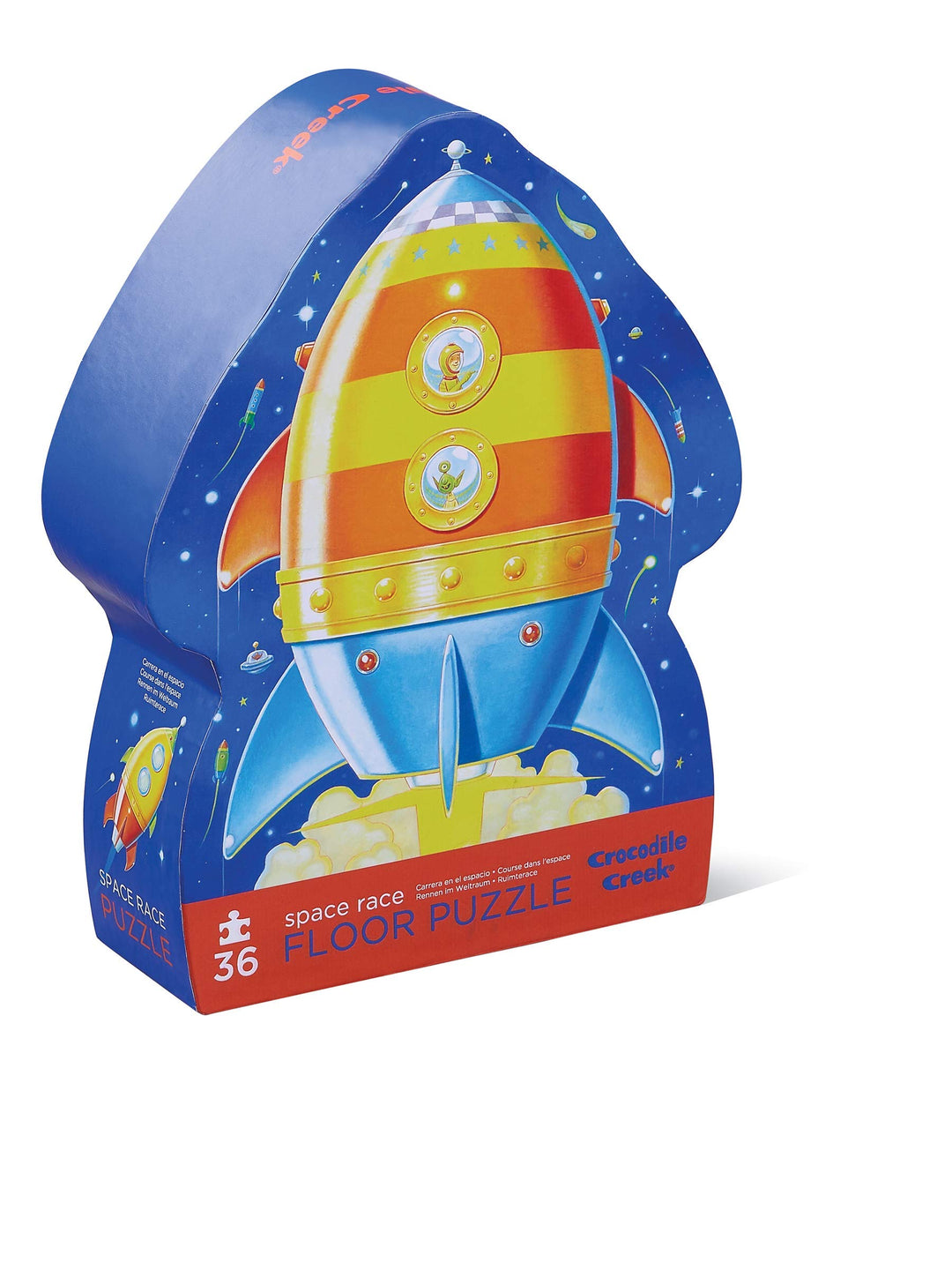 Crocodile Creek 3840771 36 Stück, geformtes Space Race Puzzles, bunt