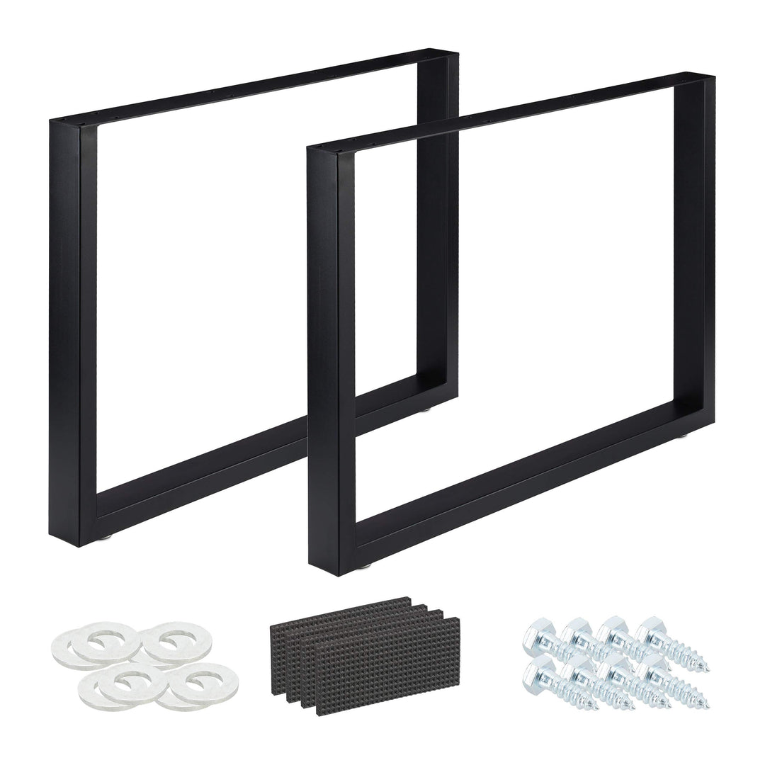 Relaxdays Tischkufen 2er Set, BxH: 100x72 cm, Metall Tischbeine Schreibtisch, Esstisch, Couchtisch,