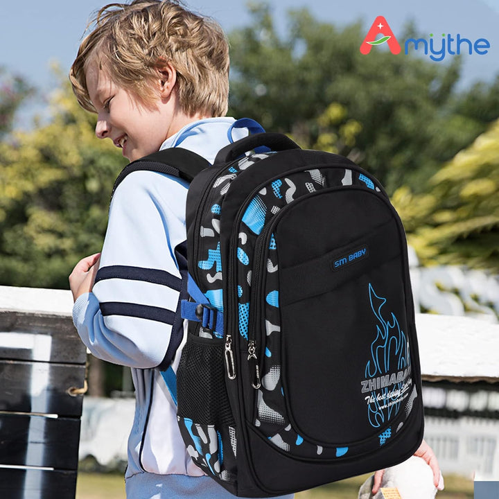 Amythe Kinderrucksack Schulrucksack Jungen Teenager, Lässiger Daypack Schule Leichter aus Nylon, 15-