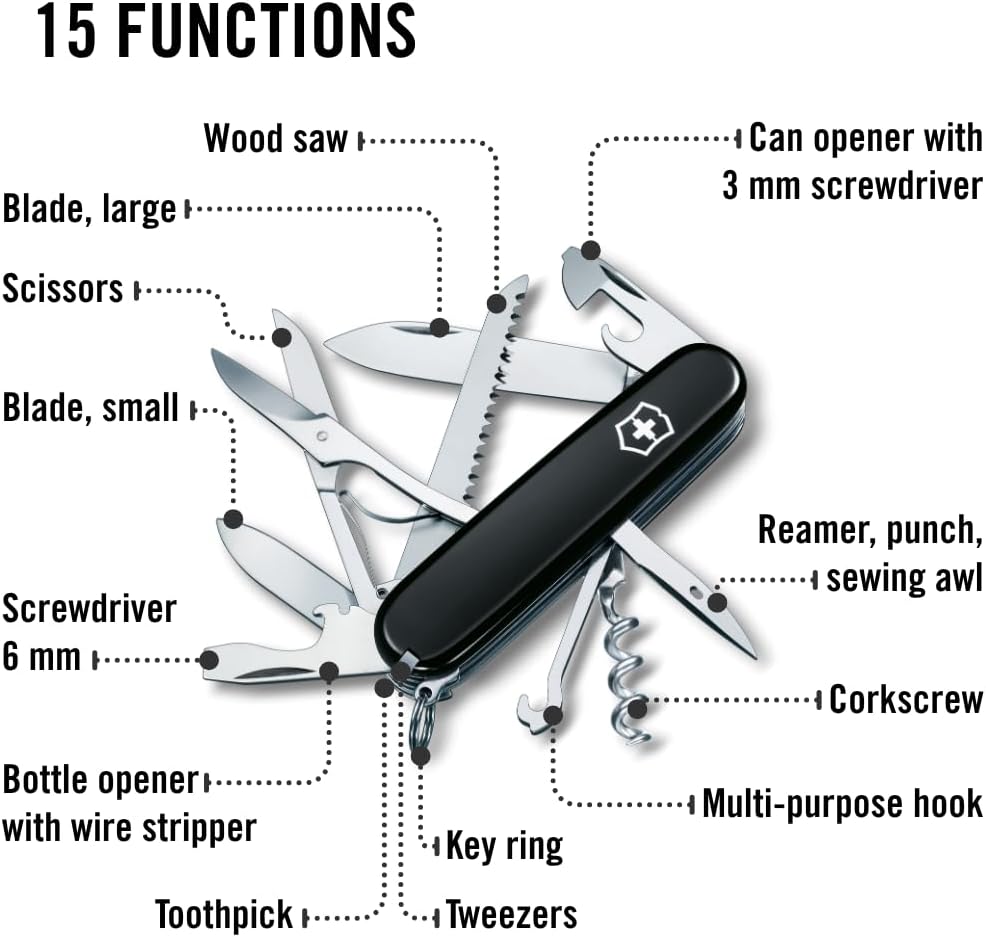 Victorinox Schweizer Taschenmesser Huntsman, Multitool, Swiss Army Knife mit 15 Funktionen, Klinge,