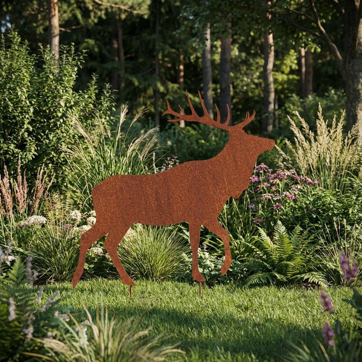 Kapaga - Gartenfigur aus Rost auf Einschlagbeinen - Metall Tierfigur - Edelrost Dekofigur - Tier Fig
