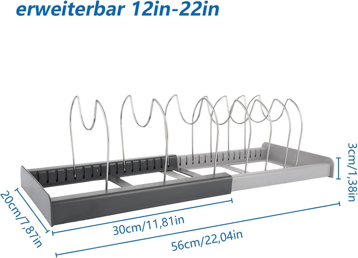 2 Stück Topfdeckelhalter Verstellbaren, Pfannenhalter für Schublade, Deckel Organizer Küche, Deckelh