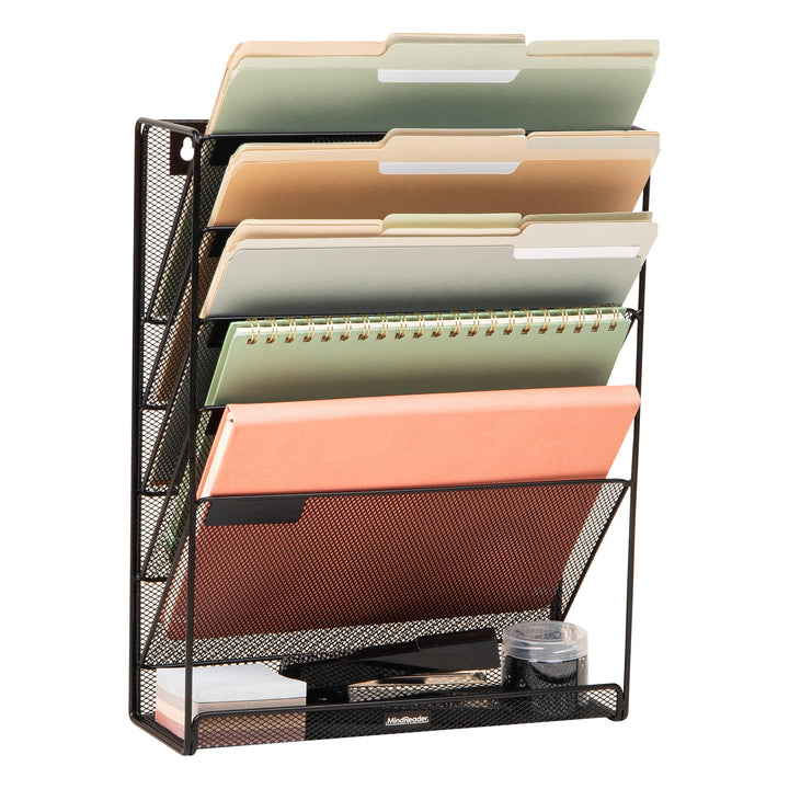 Mind Reader Stacked Dokumentenhalter zur Wandmontage, Papierablage, Aktenablage, Büro-Organizer, 6 F