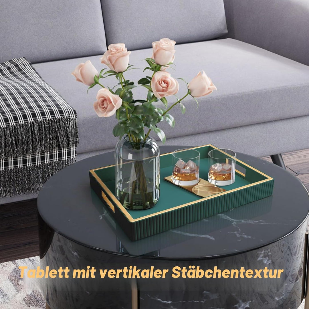 SANZIE Ledertablett, Schreibtisch-Aufbewahrung, Organizer, Premium-Serviertablett, dekoratives Table
