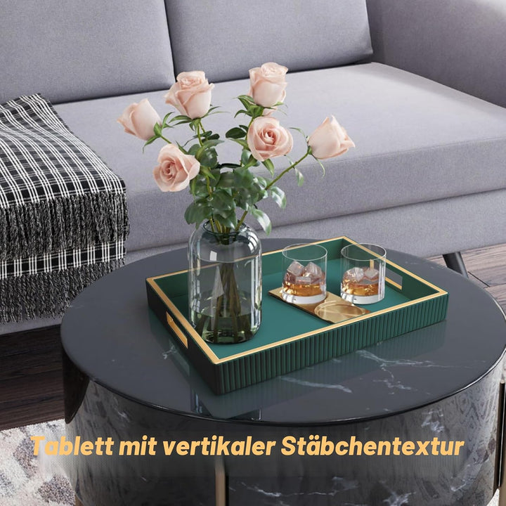 SANZIE Ledertablett, Schreibtisch-Aufbewahrung, Organizer, Premium-Serviertablett, dekoratives Table
