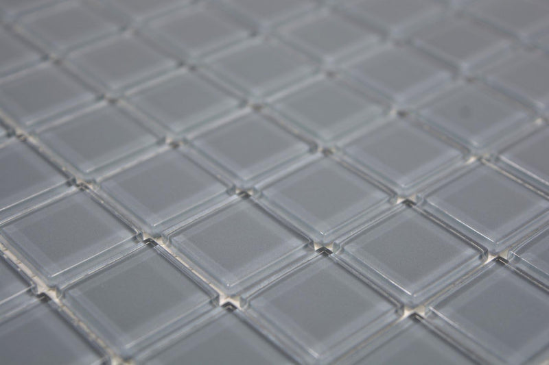 Mosaik Fliese Glasmosaik Crystal grau für WAND BAD DUSCHE KÜCHE FLIESENSPIEGEL THEKENVERKLEIDUNG BAD