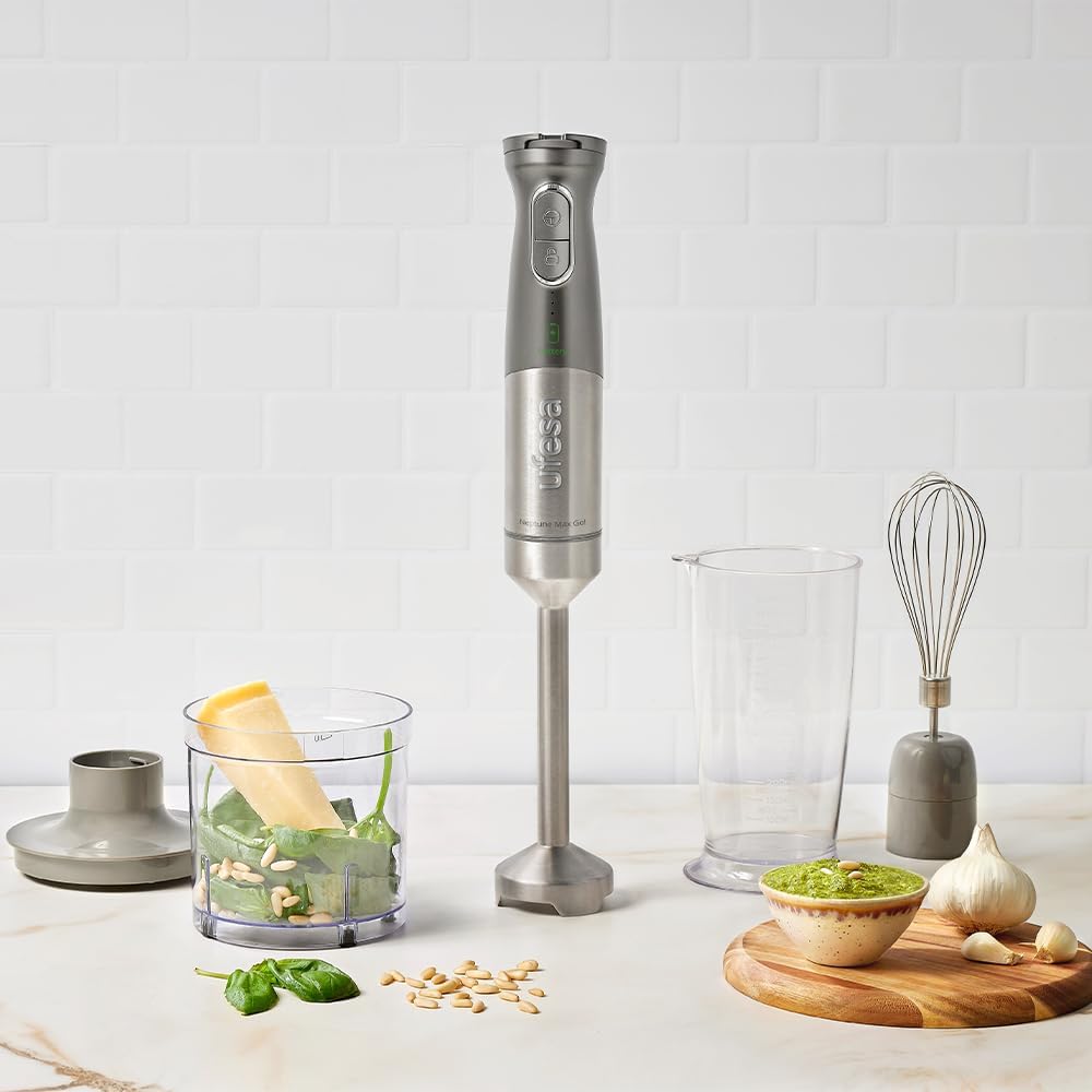 Ufesa Batidora de Mano Venus Max 1200W con Función Turbo, 4 Cuchillas Inox, Velocidad Variable, Dise