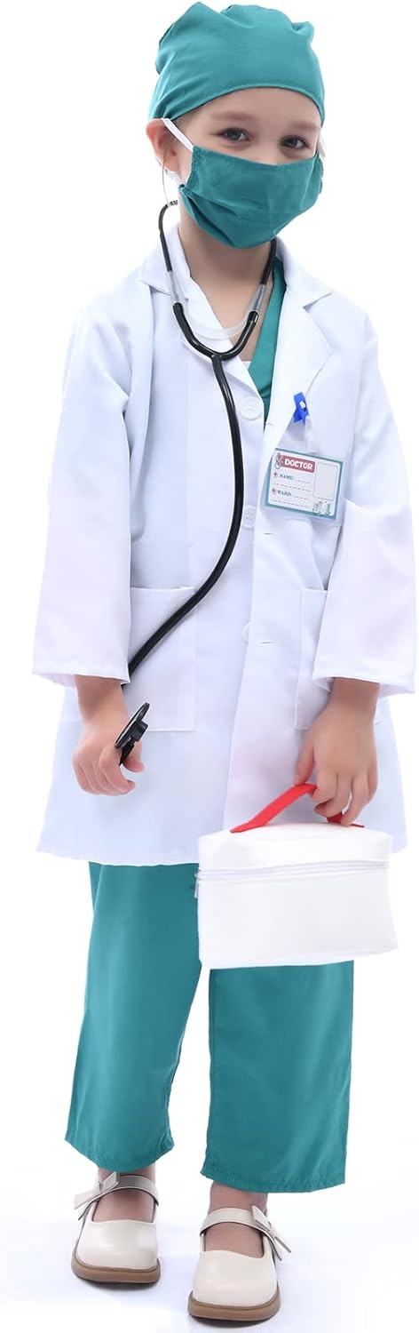 Arztkoffer Kinder Kostüm Arzt Kinder Arztkittel Kinder Verkleidungskiste mit Doktor Rollenspiel Zube