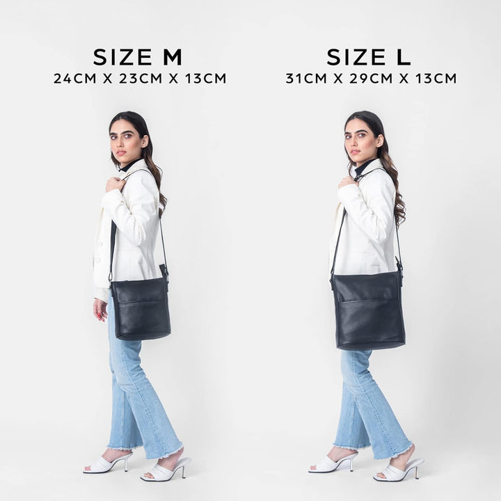 LEABAGS Leder Handtasche Damen I Premium Echtleder Umhängetasche I Schultertasche I Damentasche I Tr