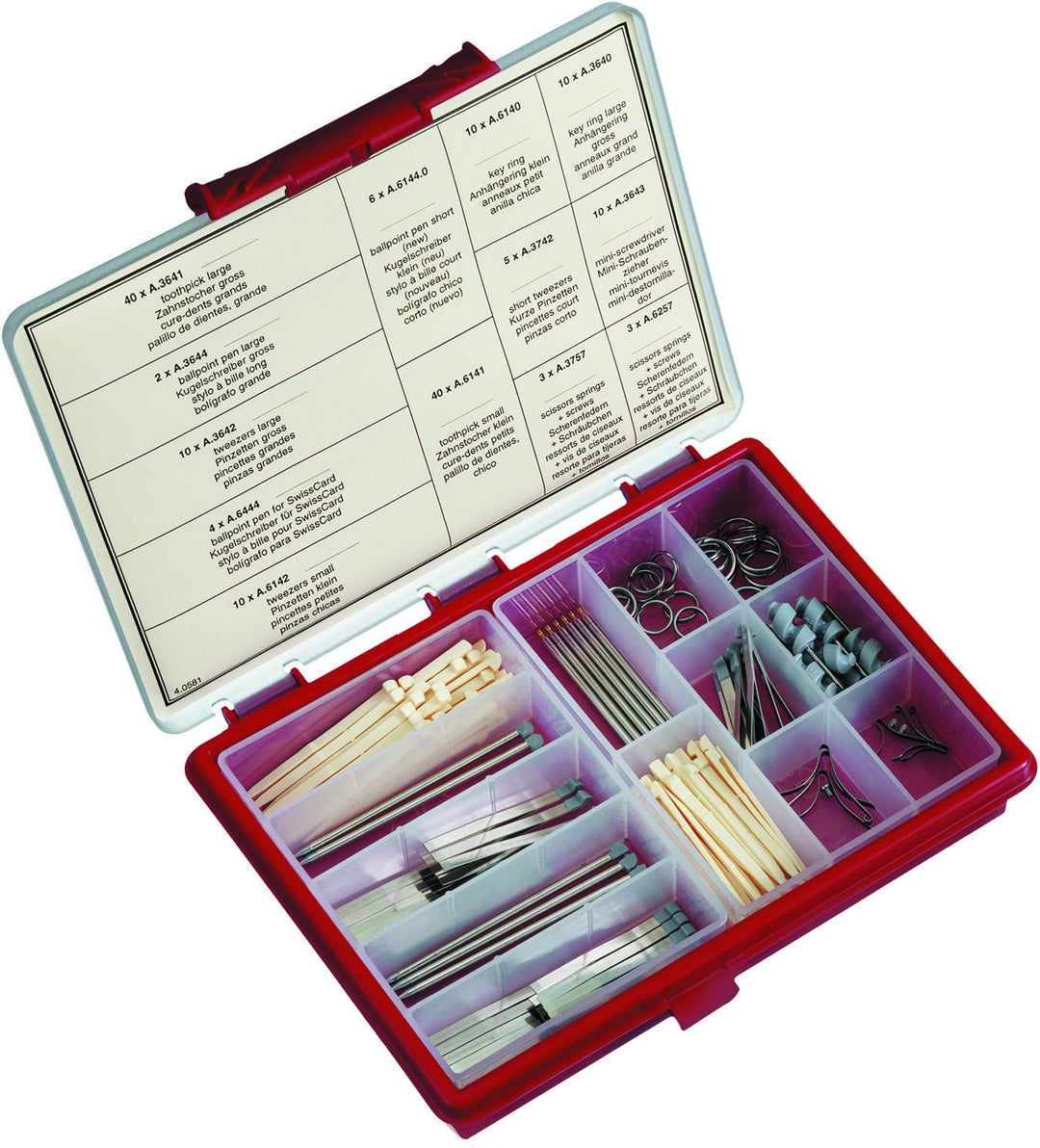 Victorinox Kleiner Nachfüll-Ersatzteilkasten (für Taschenmesser, Zahnstocher, Pinzetten, Ringe etc.)