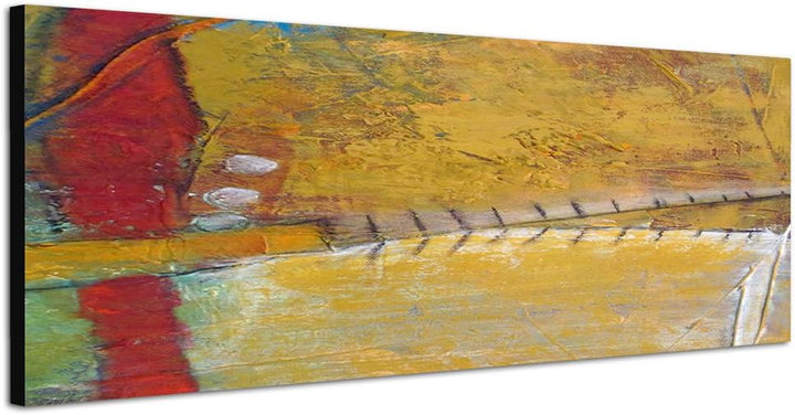 Paul Sinus Art Panoramabild auf Leinwand und Keilrahmen 120x40cm Malerei abstrakt Textur Grunge