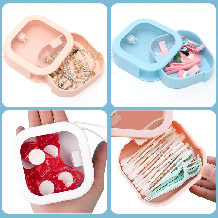 RANJIMA Haargummi Organizer Box,4 Stück Kleine Aufbewahrungsboxen,Tragbarer Hair Tie Organizer, Mini