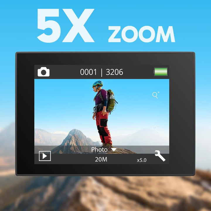 AKASO Action Cam 4K30FPS 20MP mit Schwimmender Handgriff und Tasche WiFi 40M Unterwasserkamera Wasse
