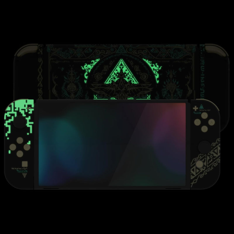 eXtremeRate Full Hülle für Nintendo Switch OLED, DIY-Ersatz Konsole case & Kickstand, NS Joycon Gehä