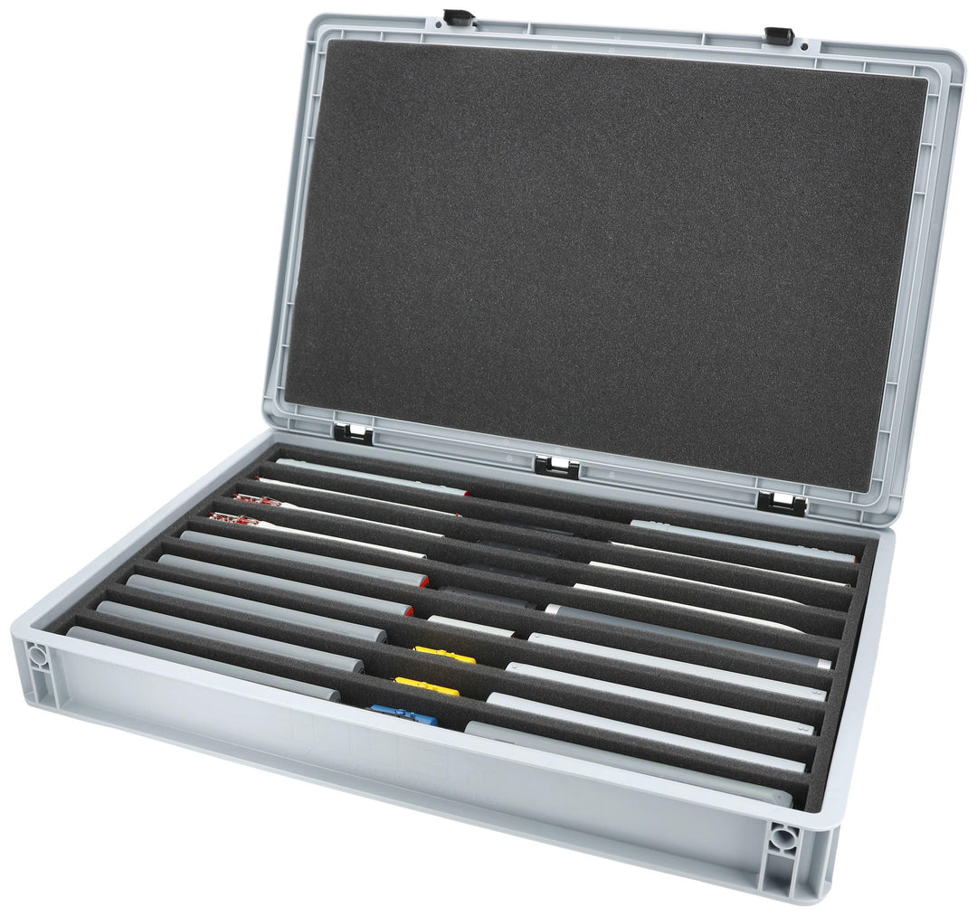 Feldherr Eurobox 60 x 40 cm Set für Modelleisenbahnen - Spur TT - 9 Fächer - Schaumstoffeinlage für
