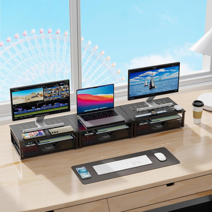 Computer-Monitorständer, Schreibtisch-Organizer mit Schublade, Schreibtischzubehör &amp; Desktop-Aufbewa