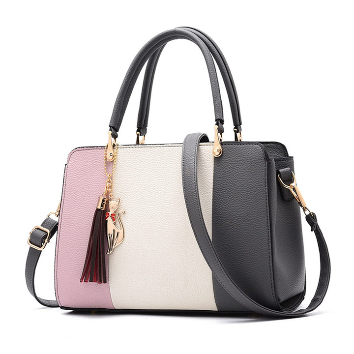 FANDARE Elegante Handtasche mit Anhänger Damen Umhängetaschen Frauen Schultertasche Wasserdicht für