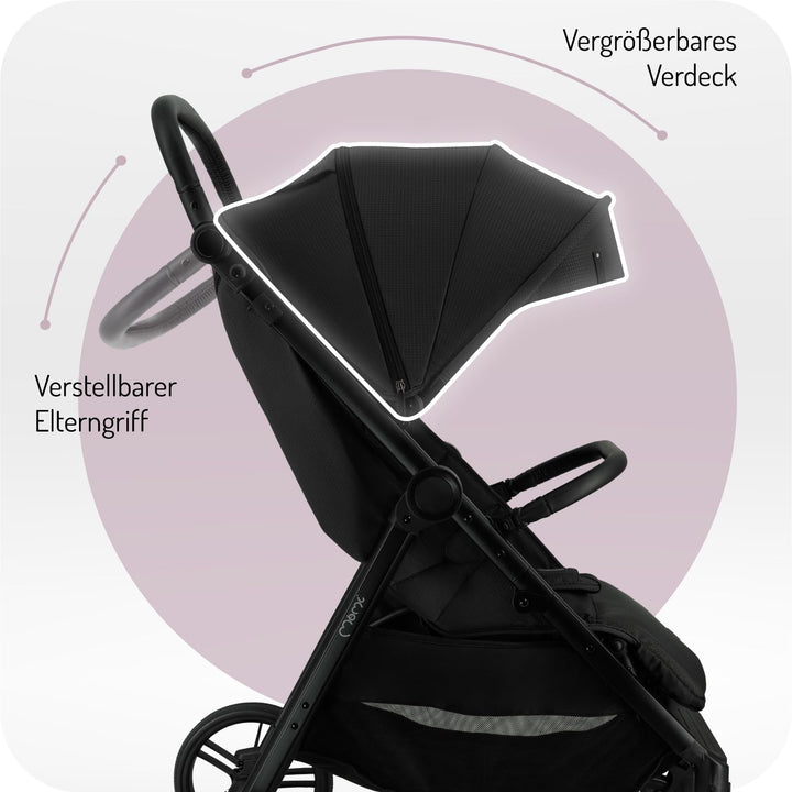 MoMi Kinderbuggy CLARA, Kinderwagen ab dem 6. Lebensmonat, bis 22 kg Körpergewicht, 5-Punkt-Sicherhe