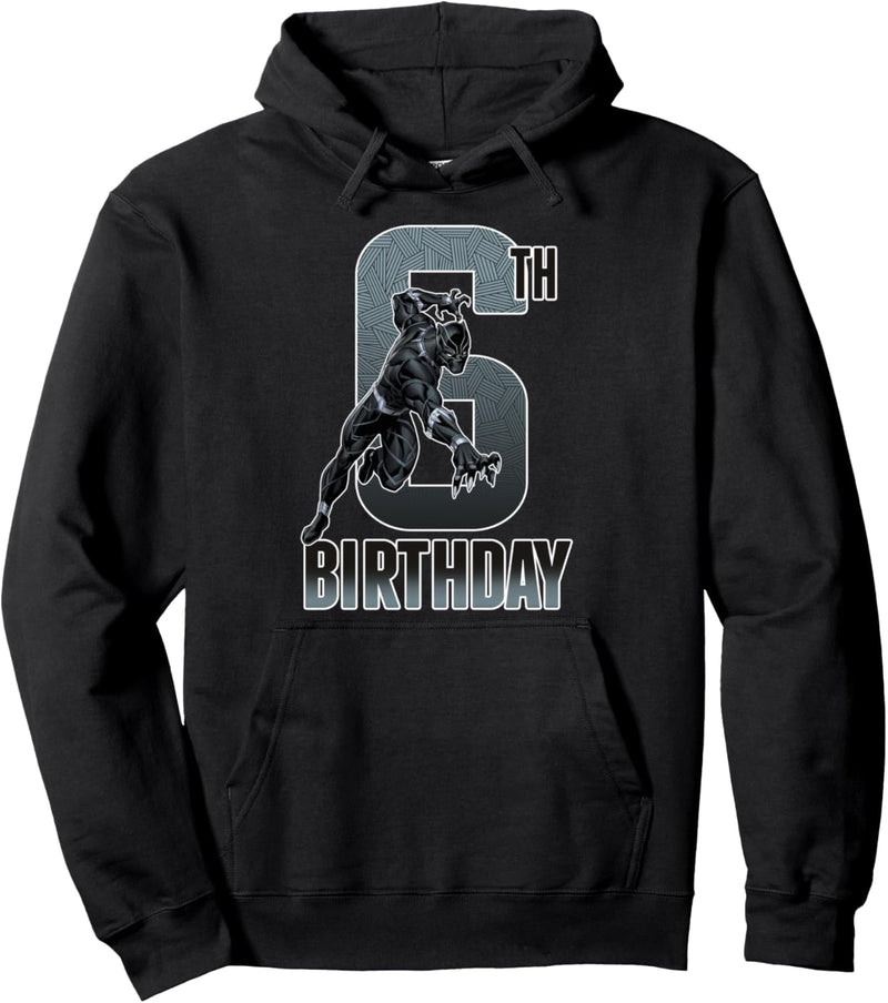 Marvel Black Panther Action Pose 6th Birthday Pullover Hoodie