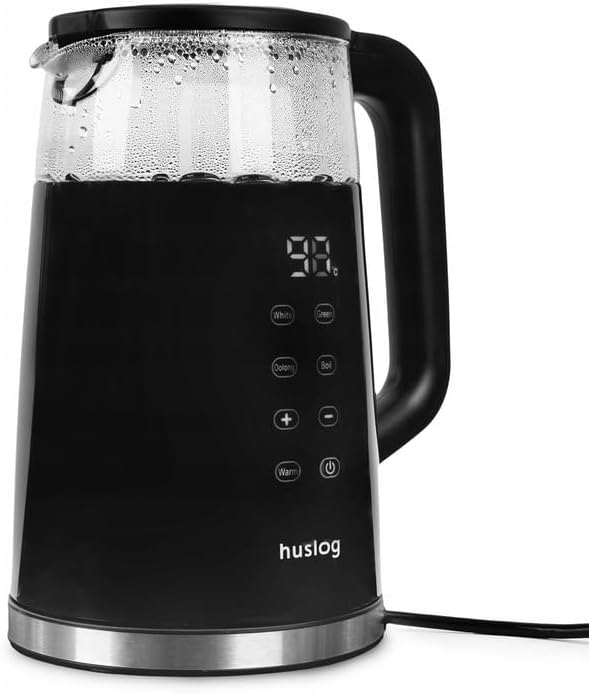 Elektrischer Wasserkocher mit Temperaturanzeige Glas 1,7L 2200W Touchscreen-Bedienfeld Warmhaltefunk