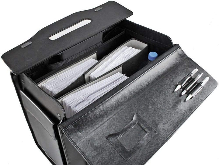 Pilotenkoffer Leder Gross Aktenkoffer XL Koffer Trolley 45L Schwarz 50 cm Bowatex