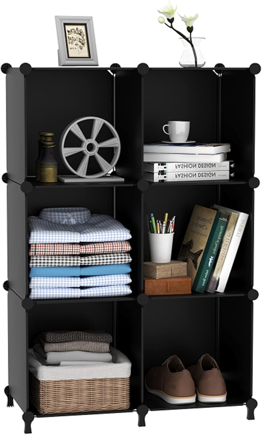 AWTATOS Cube Storage Organizer Closet Shelf Storage Organization Modular 6 Cube DIY Kunststoff quadr