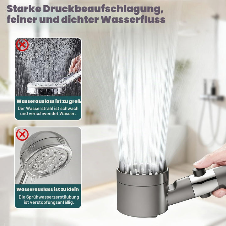 Duschkopf mit Filter, Hochdruck Handbrause mit 2 M Schlauch, 3+1 Strahlarten, Duschkopf Wassersparen