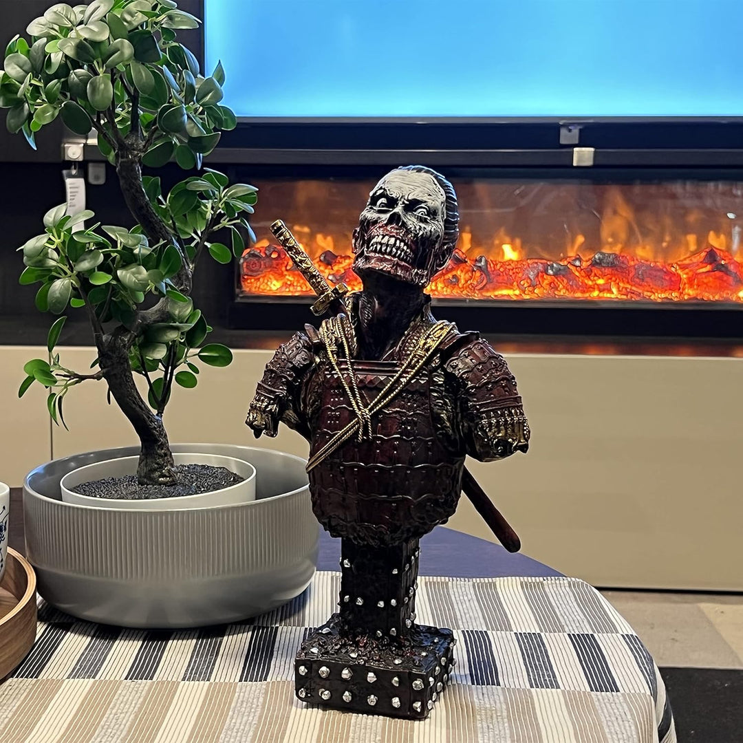 LOOYAR Resin Undead Japanische Samurai Zombie Büste Statue Skulptur Ornament Figur Handwerk für Zuha