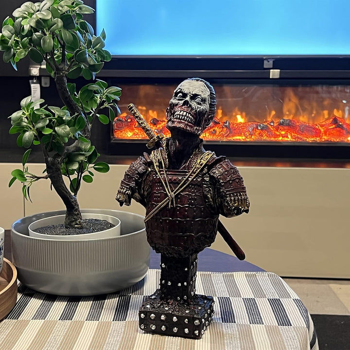 LOOYAR Resin Undead Japanische Samurai Zombie Büste Statue Skulptur Ornament Figur Handwerk für Zuha