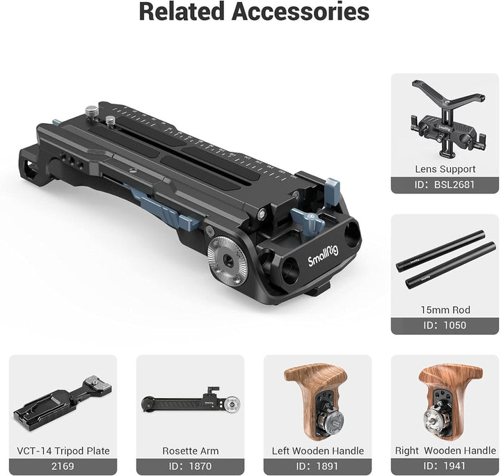SMALLRIG Schulterplatte mit Schnellverschluss für Sony VCT-14 Stativadapter mit eingebauter Rosetten