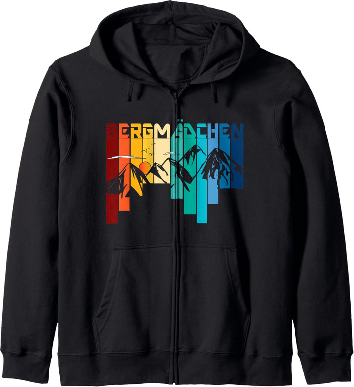 Berg Wander Design Bergmädchen Wanderin Berge Mädchen Motiv Kapuzenjacke