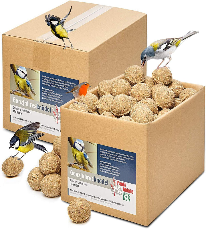 Paul´s Mühle Ganzjahresknödel mit Insekten und Trockenfrüchten, ohne Netz ohne Folie, 200 Stück 100