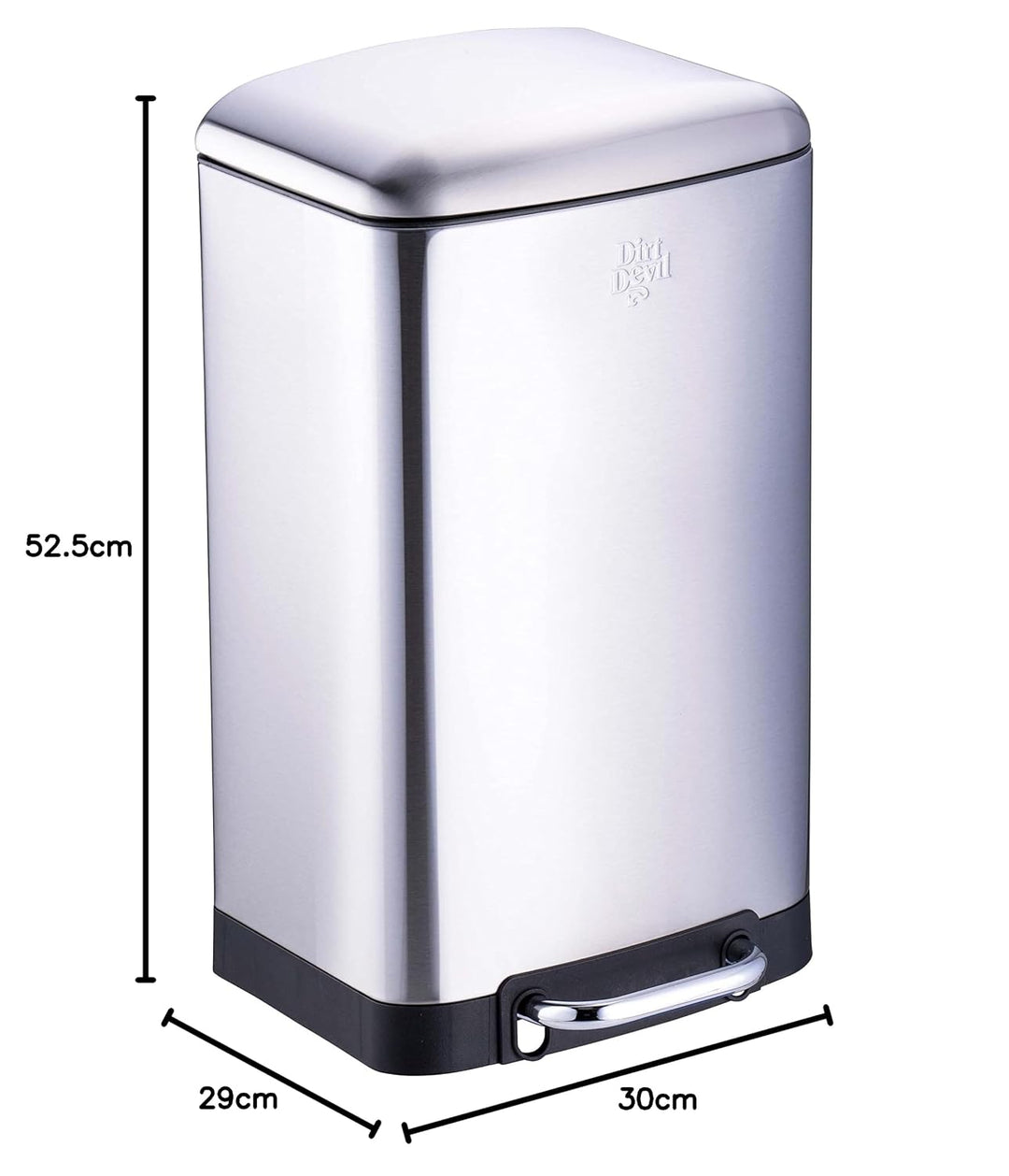Dirt Devil Tretmülleimer 20L – Mülleimer Küche mit Soft Close – Abfalleimer aus Edelstahl – Herausne