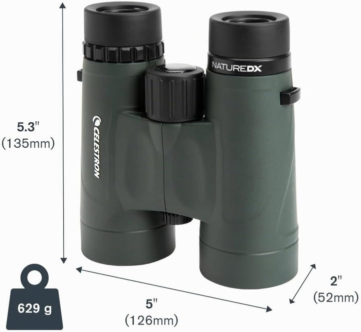 Celestron 71333 Nature DX 10 x 42 mm Ferngläser mit mehrfach vergüteter Linse, BaK-4 Prismenlinse un