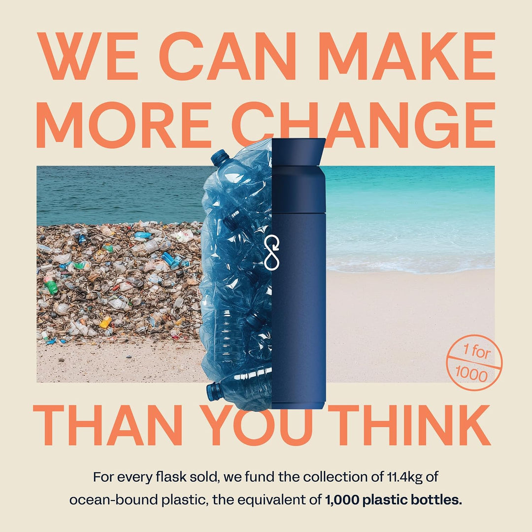 Ocean Bottle Brühflasche aus recyceltem Edelstahl, umweltfreundlich und wiederverwendbar, Waldgrün,