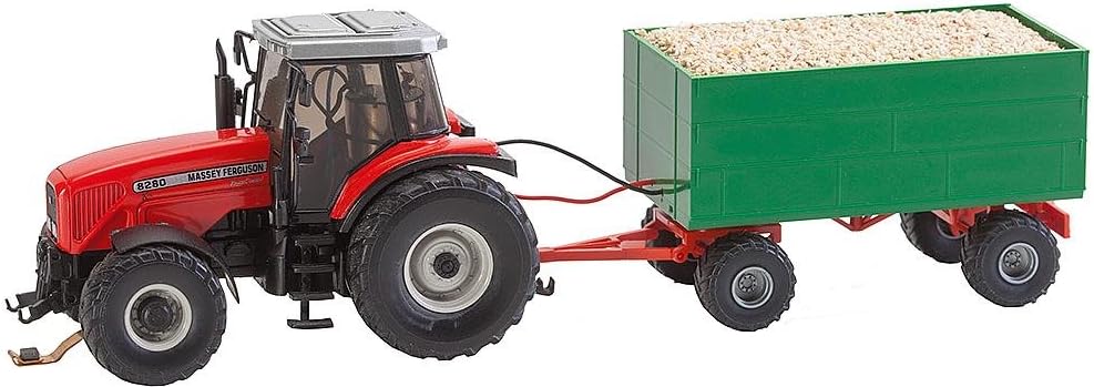Faller FA161588 - MF Traktor mit Hackschnitzelanhänger Wiking, Zubehör für die Modelleisenbahn, Mode