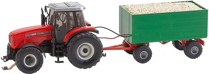 Faller FA161588 - MF Traktor mit Hackschnitzelanhänger Wiking, Zubehör für die Modelleisenbahn, Mode