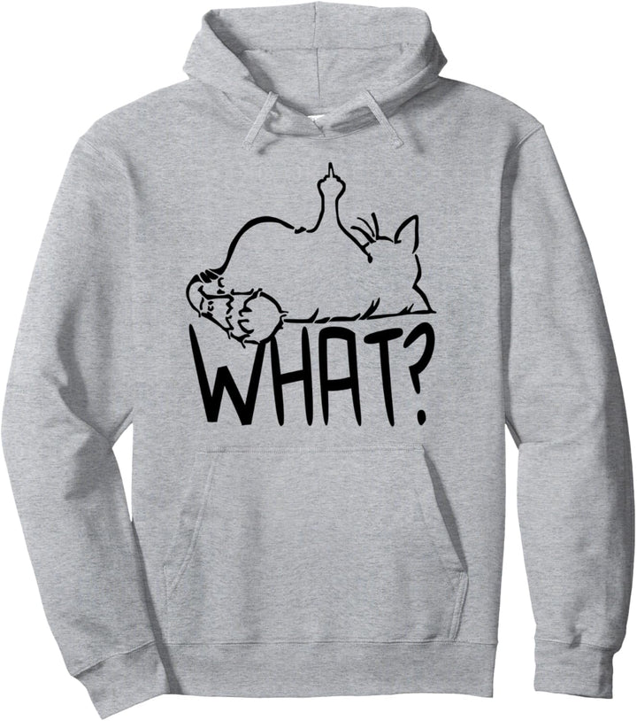 faule Katze Statement Spruch - What? - Katzen Pullover Hoodie