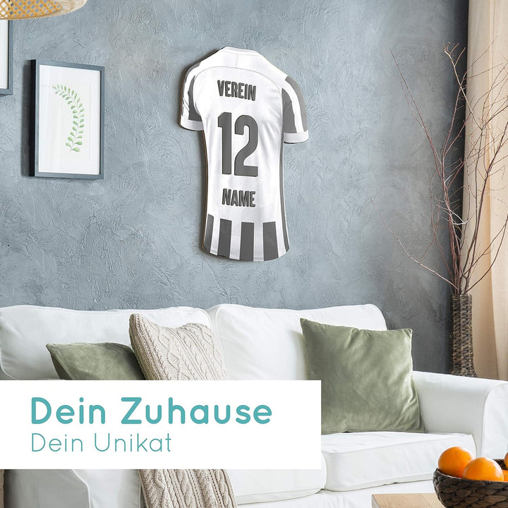 Elbeffekt Trikotlampe für Turin Fans aus Holz - personalisierbares Geschenk - schenke Dein individue