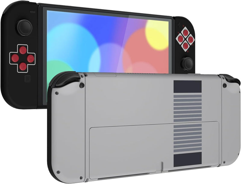 eXtremeRate Full Hülle für Nintendo Switch OLED, DIY-Ersatz Konsole case & Kickstand, NS Joycon Gehä