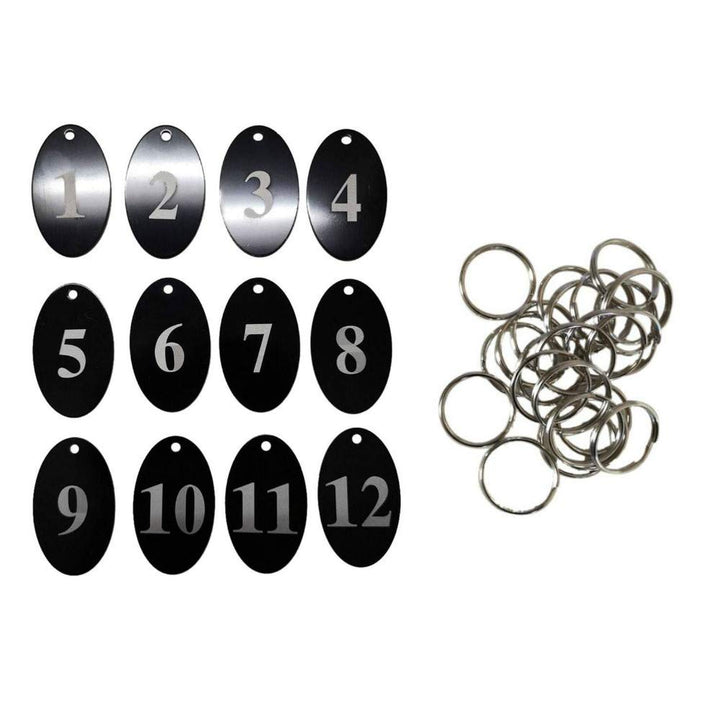 Sourcemall Zahlenanhänger mit Schlüsselring, Aluminiumlegierung 1-100 Schwarz Schwarz