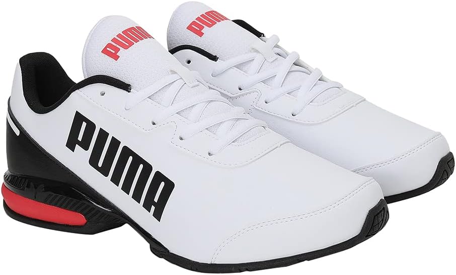 PUMA Herren Equate Sl Strassen-Laufschuh 41 EU Puma White Puma Black High Risk Red, 41 EU Puma White
