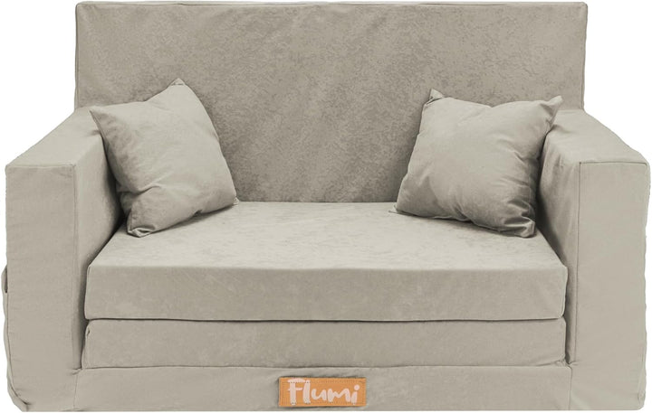 Flumi Personalisierte Kindercouch Kindersofa mit Schlaffunktion 3in1 Gravur Kindername - Kinder Sofa