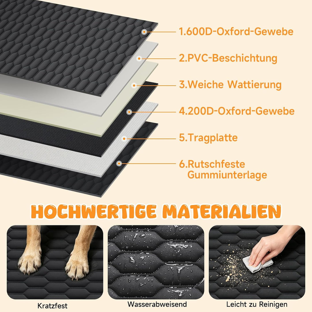 Hundedecke Auto Rückbank, Harter Unterseit Wasserdicht rutschfest | Zusammenklappbar,Sichtfenster Si