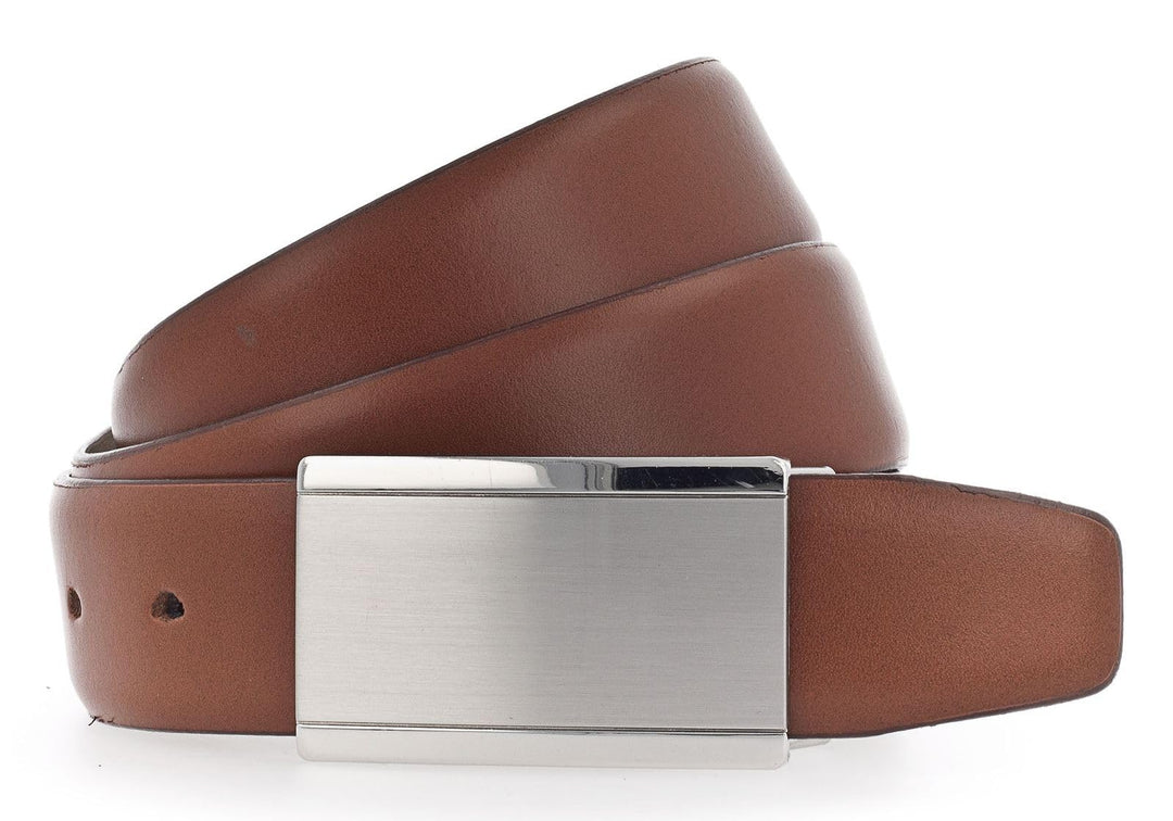 Vanzetti Herren Leder Gürtel Belt Ledergürtel bombiert Cognac 35 mm Herrengürtel 95, 95