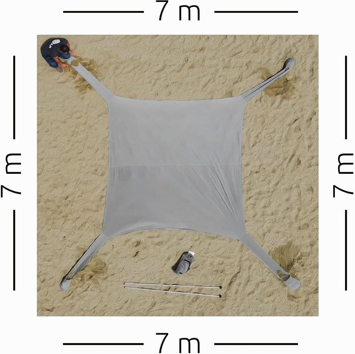 your GEAR Cameo Beach Shelter 3 x 3 m - XXL Strandmuschel, Sonnensegel, UV 50+ Sonnenschutz, Strandz
