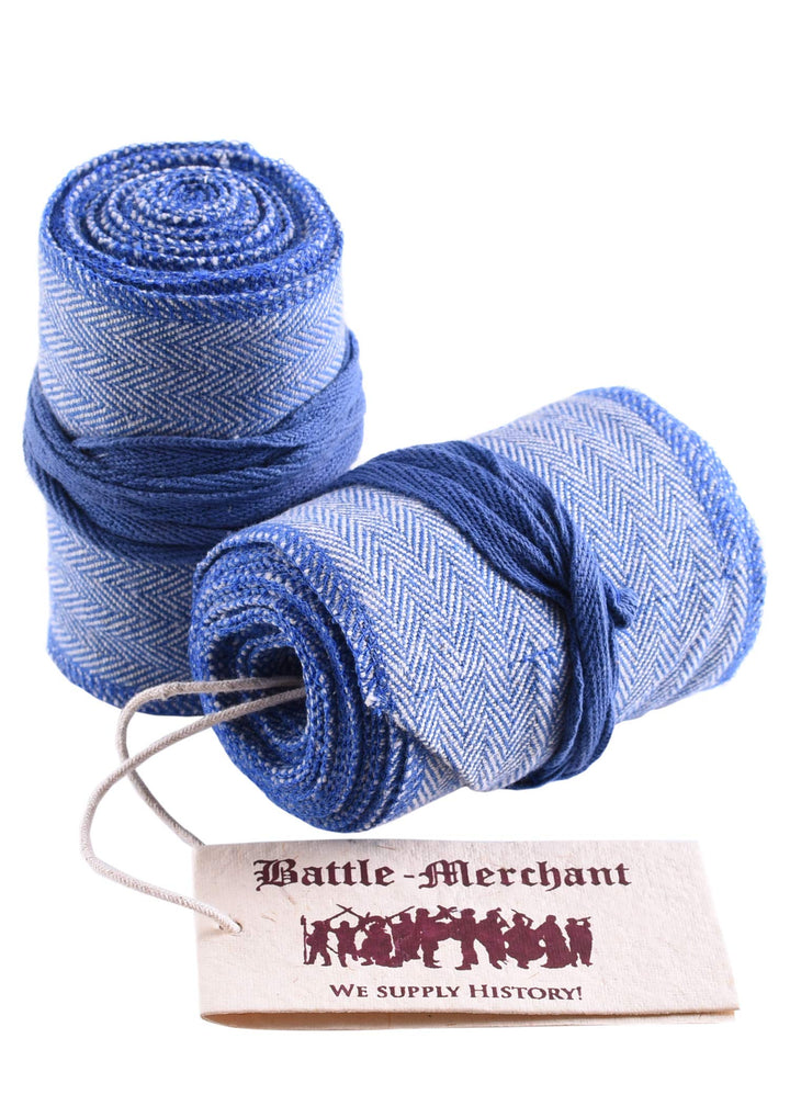 Battle-Merchant Mittelalter Wadenwickel für Damen und Herren, Paar, mit Fischgrätmuster für Mittelal