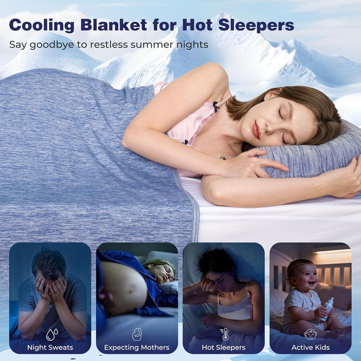 Luxear Selbstkühlende Decke, Arc-Chill Q-Max 0,5 Kühldecke, 2 in 1 Doppelseitige Dünne Sommerdecke B