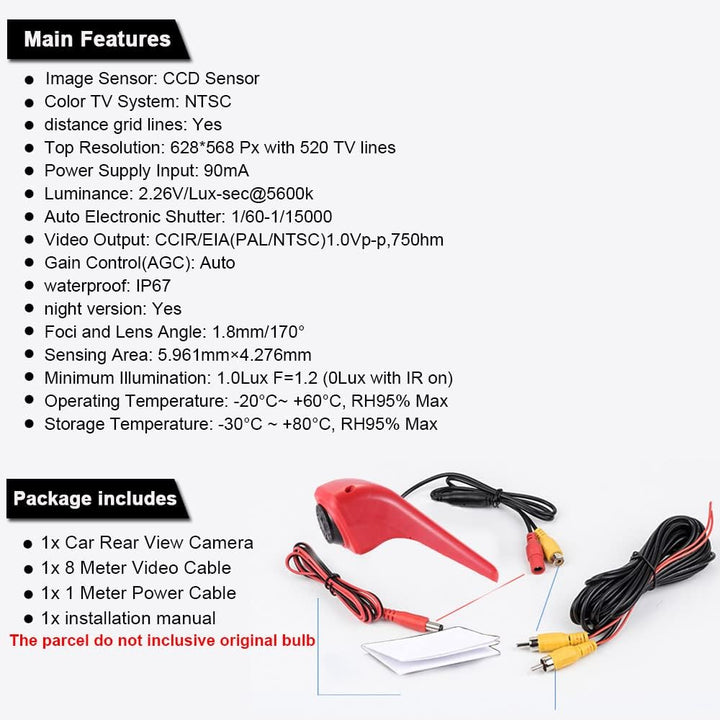 Berlingan Auto Drittes Dach Original-Bremslicht-Rückfahrkamera, Ersatz für VW Crafter 2017 Man TGE a